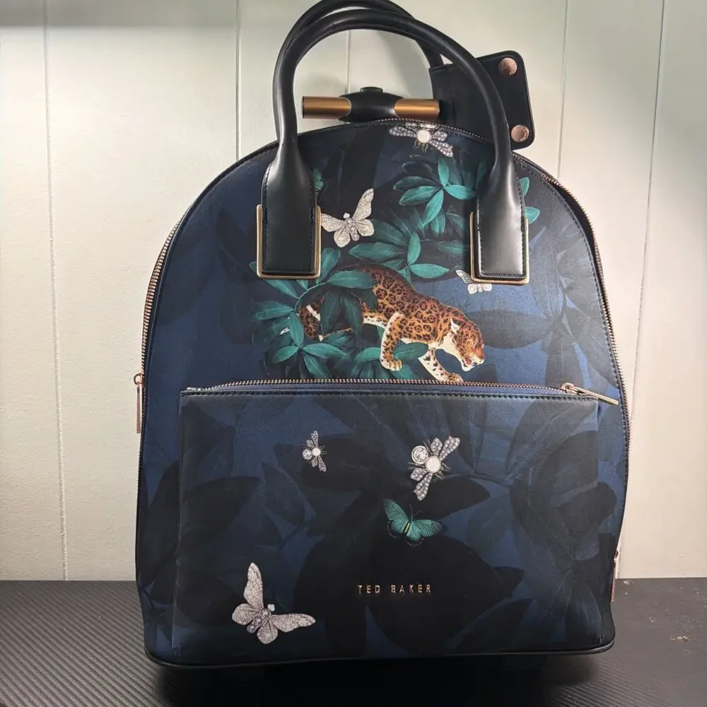 Ted Baker Roller Bag Suitcase Travel Luggage Personal Item Leopard Backpack